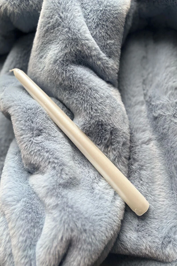 Beyaz Parlak 4'lü dörtlü Şamdan Mumu